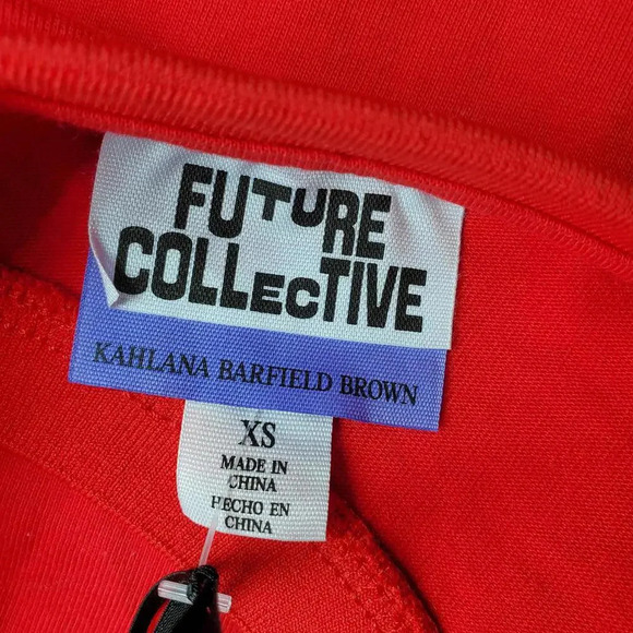 NWT FUTURE COLLECTIVE Kahlana Barfield Brown Sleeveless Cut-Out Back T-Shirt Red - Picture 6 of 15